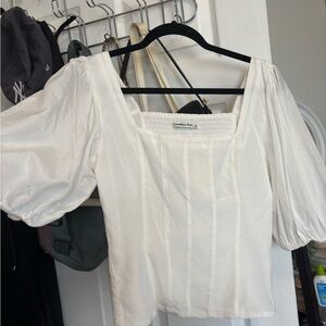 Abercrombie & Fitch White Puff Sleeve Blouse - never worn